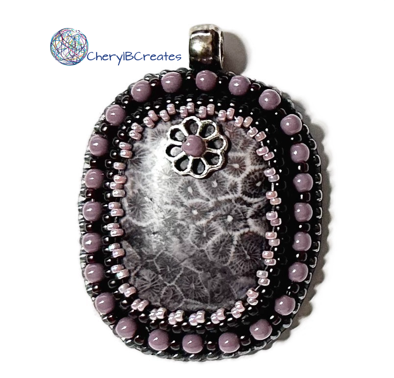Purple Fossil Pendant Necklace