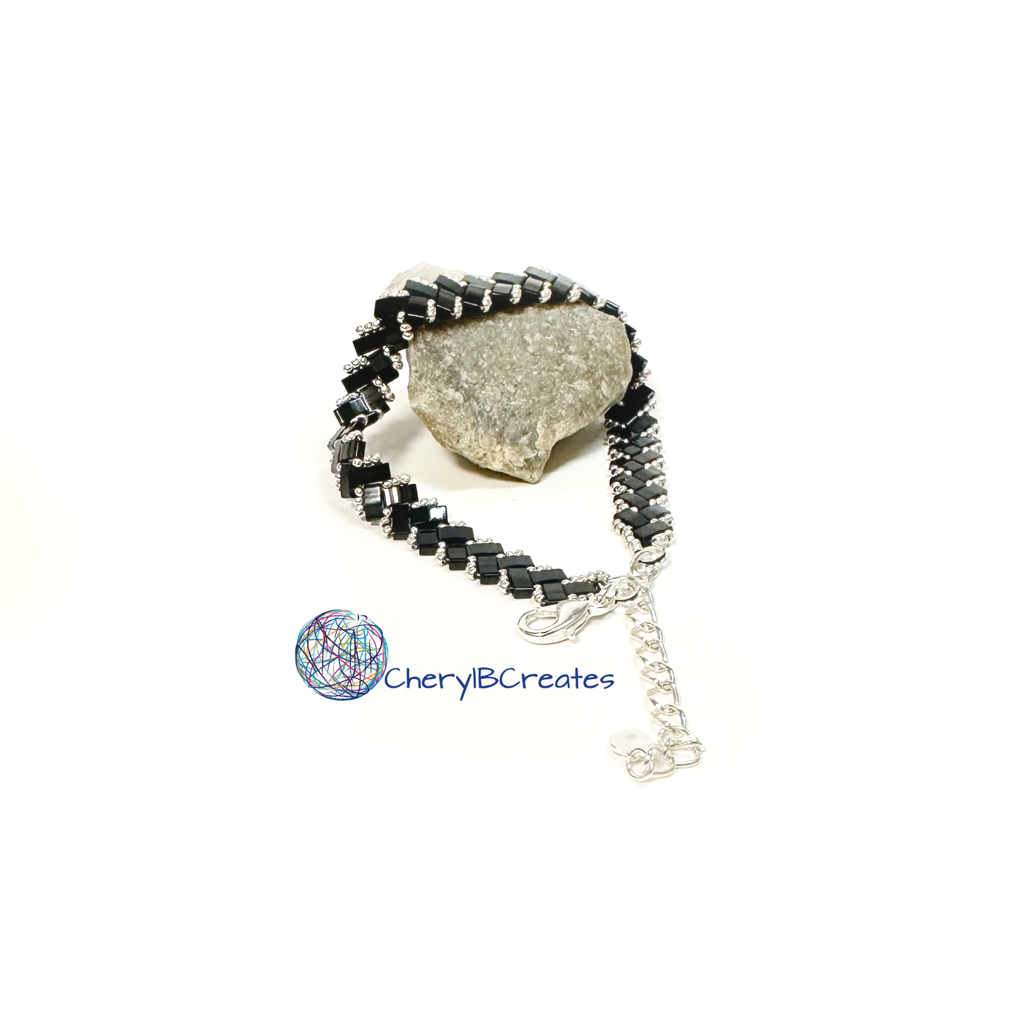 2 Wide Half Tila Herringbone Bracelet