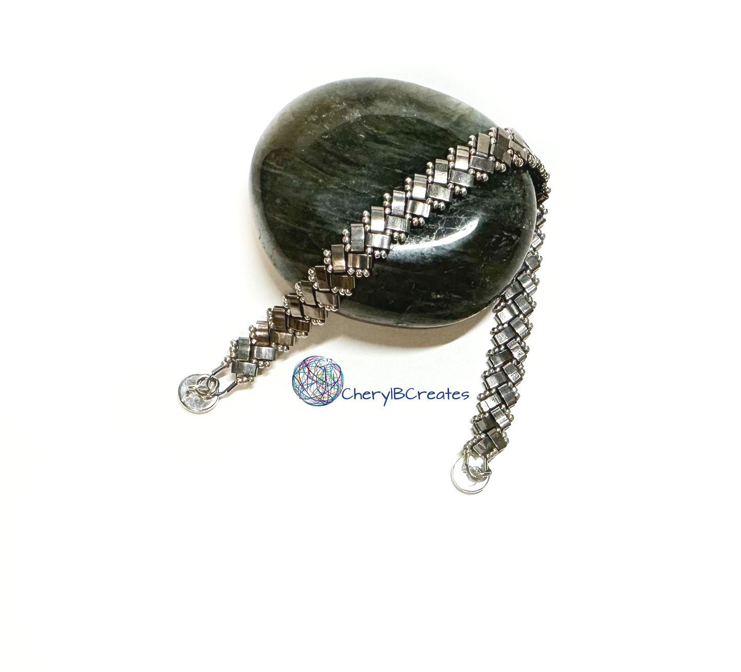 2 Wide Half Tila Herringbone Bracelet