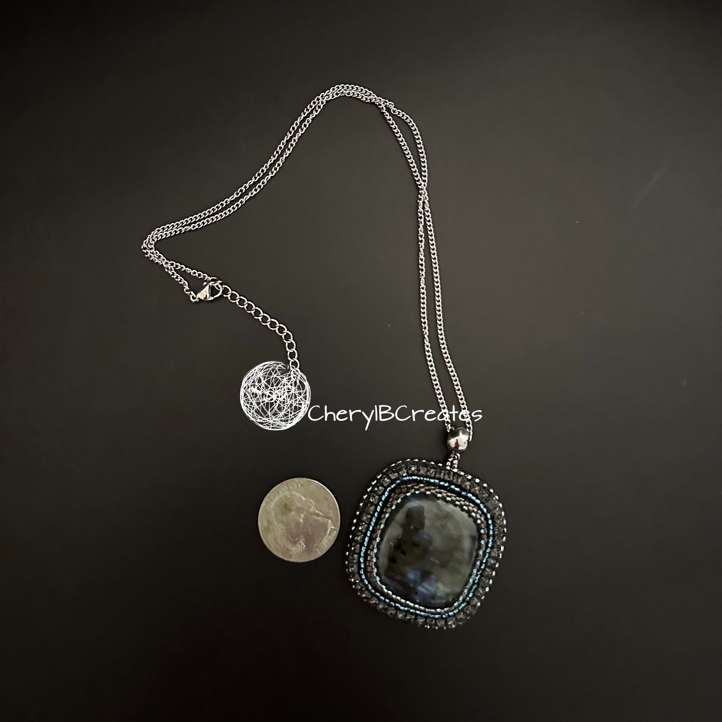 Labradorite Square Pendant Necklace