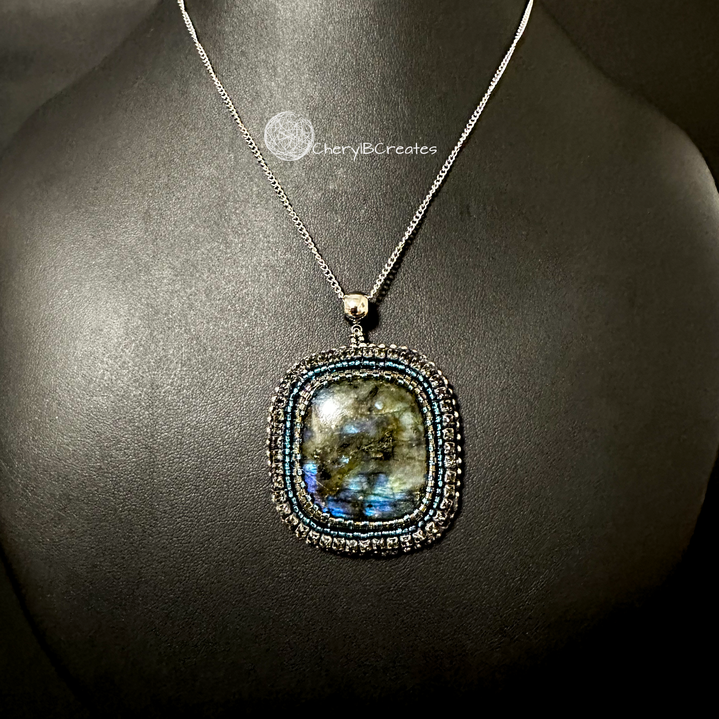 Labradorite Square Pendant Necklace