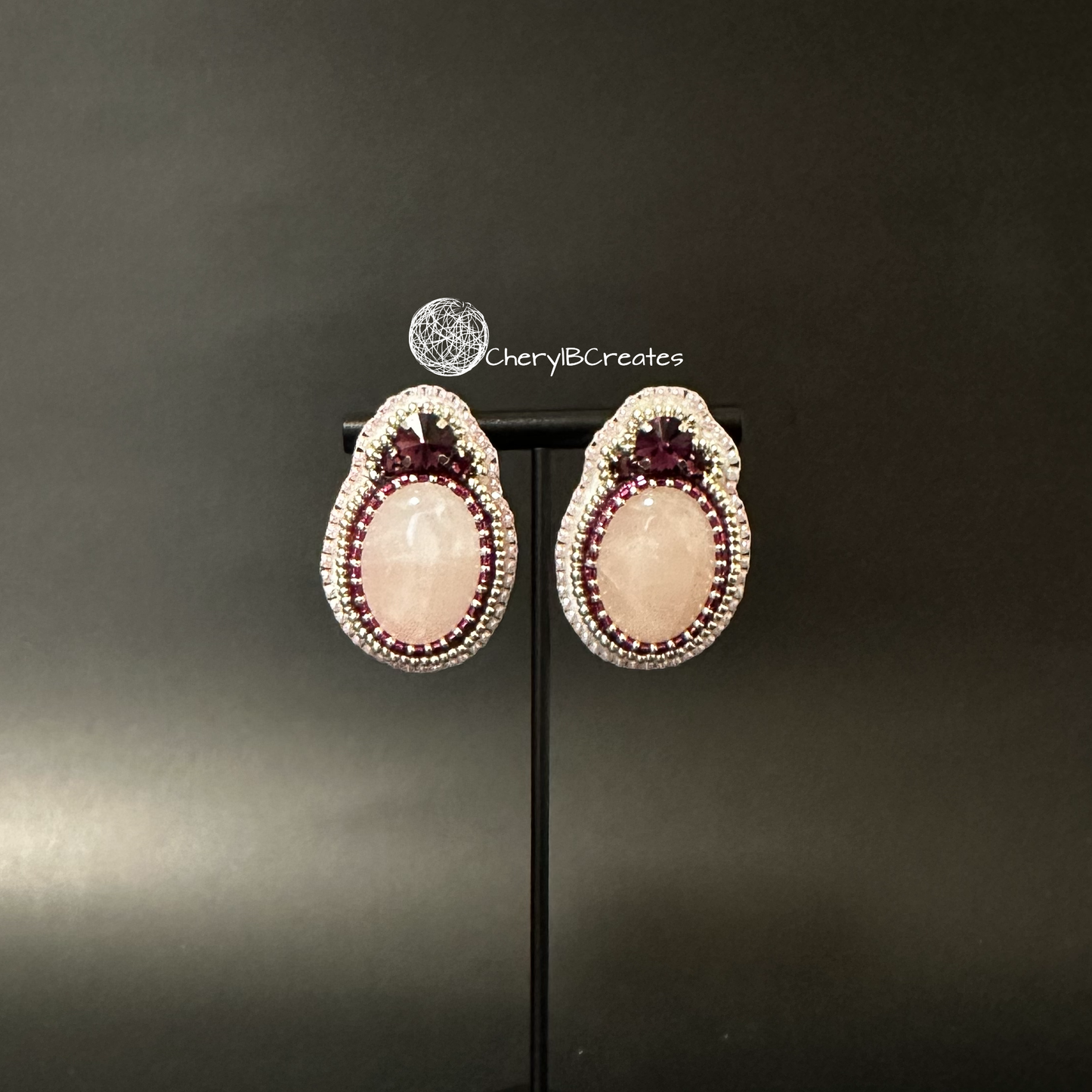 Rose Quartz Pendant Necklace Set