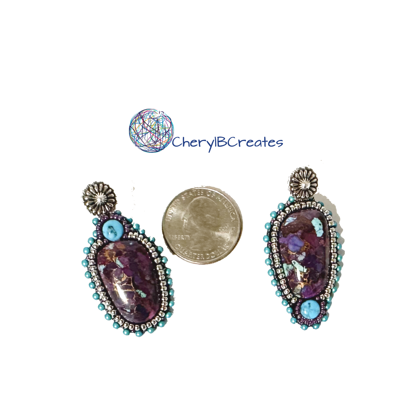 Purple Mohave Turquoise Earrings