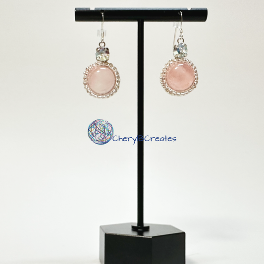 Gemstone Drop Earrings With Crystal