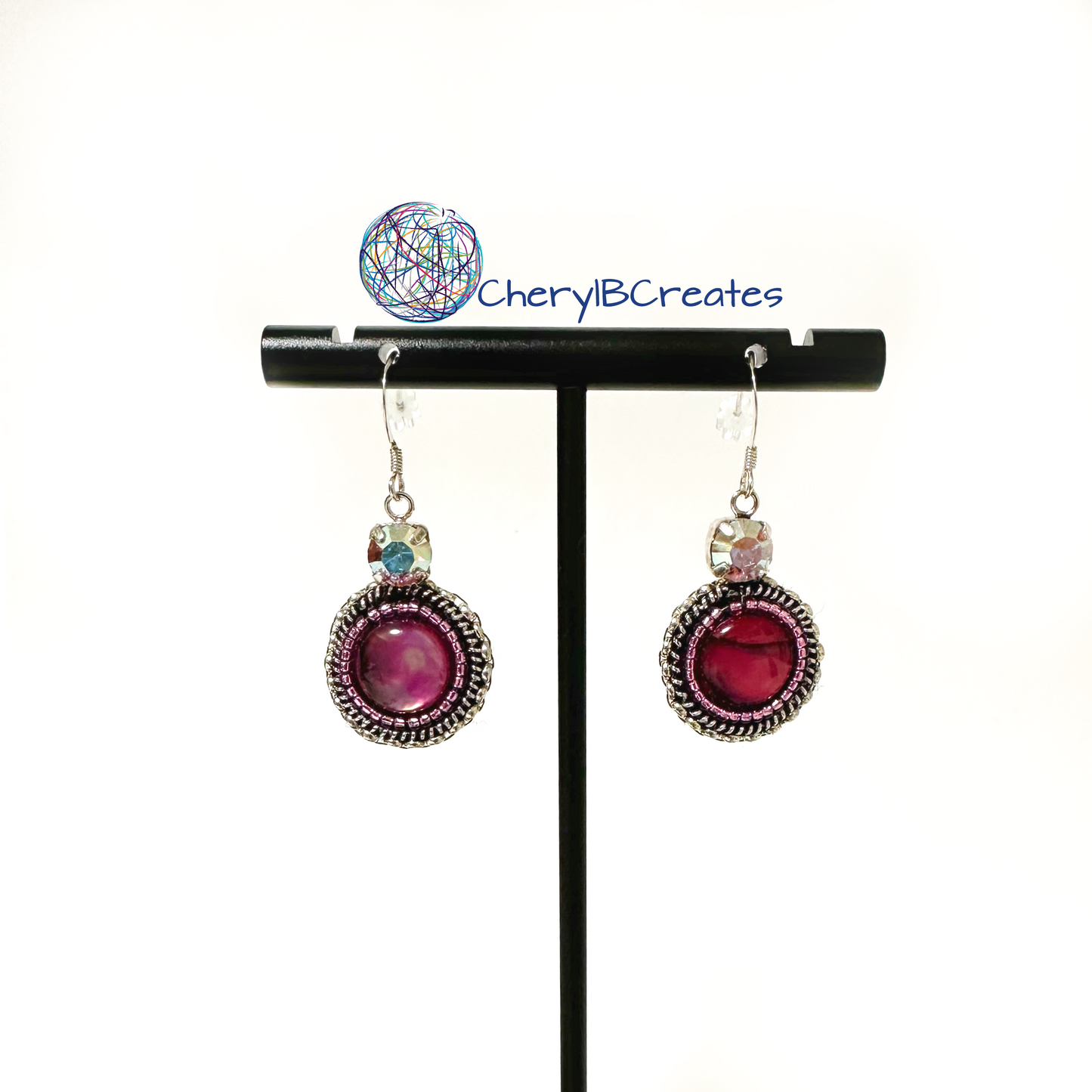 Gemstone Drop Earrings With Crystal