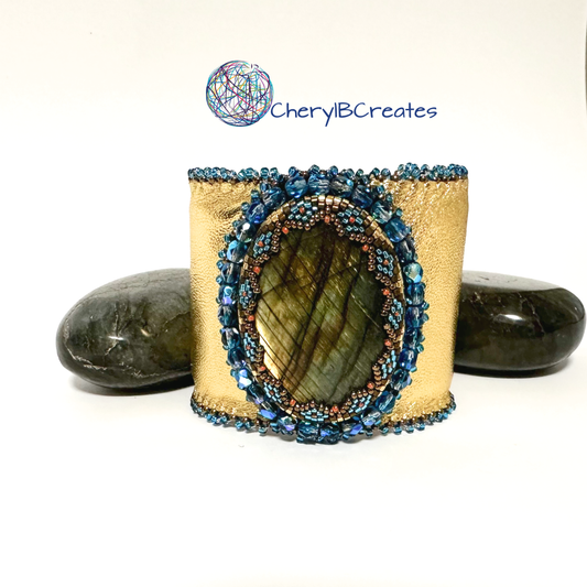 Golden Labradorite Cuff Bracelet