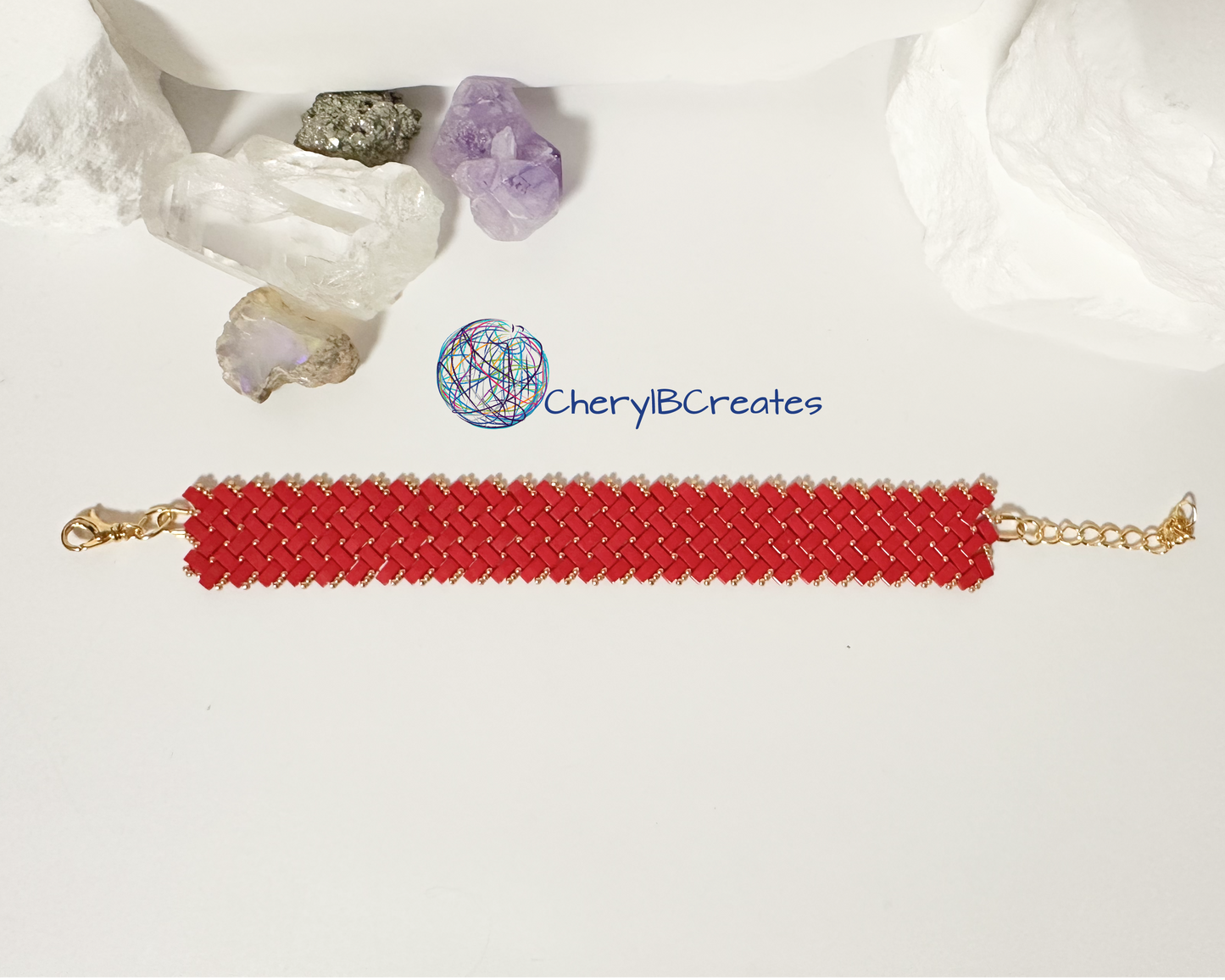 3 Wide Half Tila Herringbone Bracelet