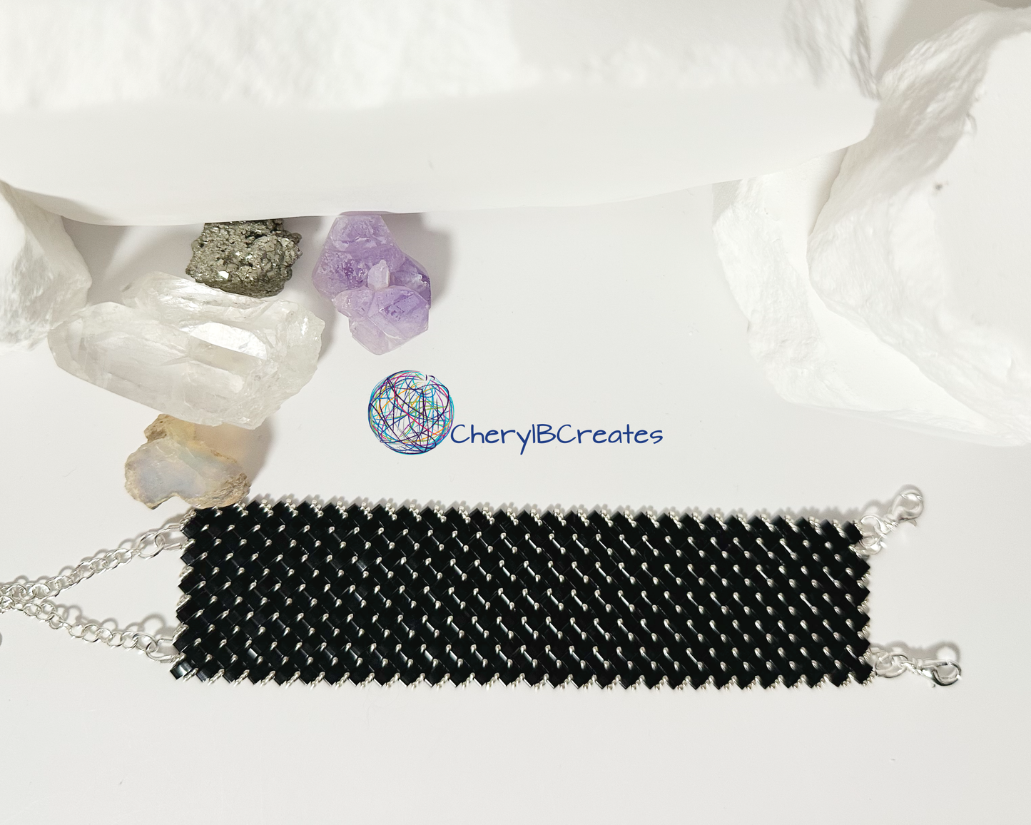 6 Wide Half Tila Herringbone Bracelet