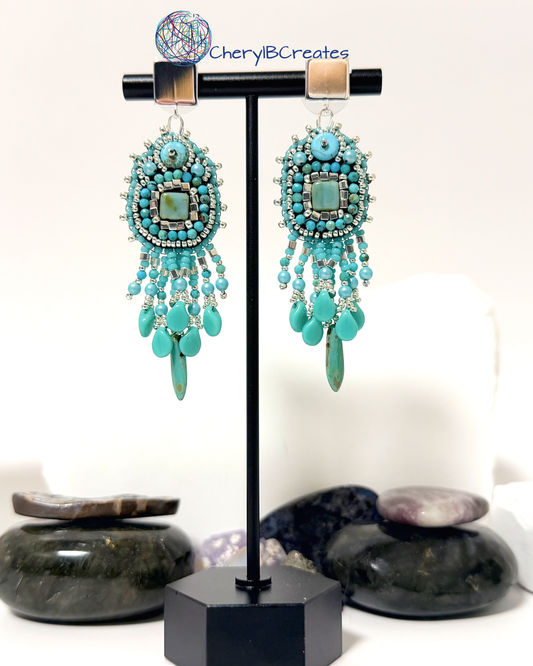 Turquoise Fringed Earrings