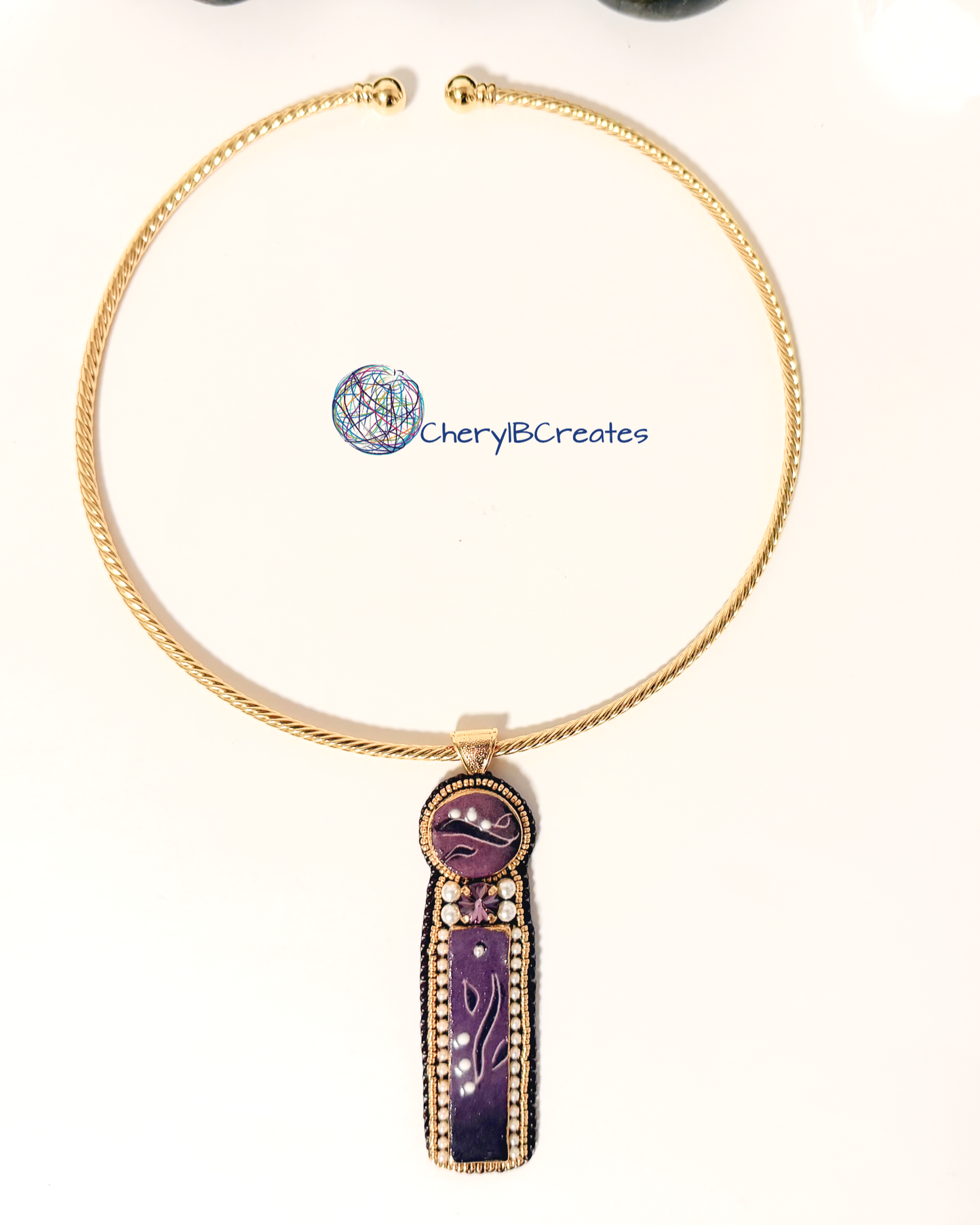 Bold Purple Clay Artisan Necklace