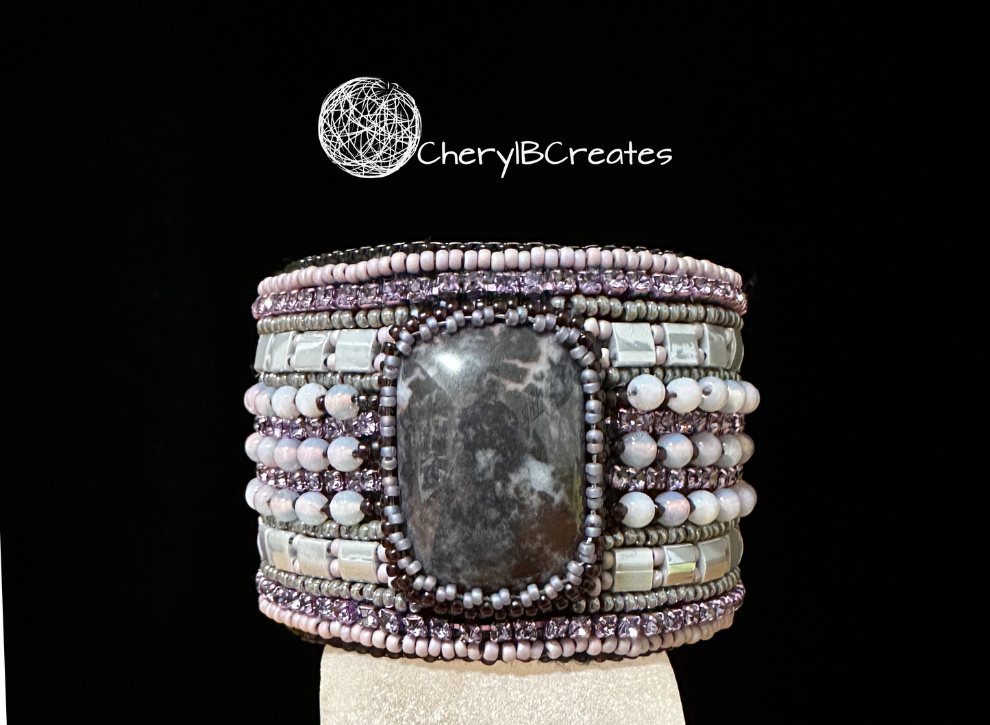 Amethyst Mist Statement Bracelet