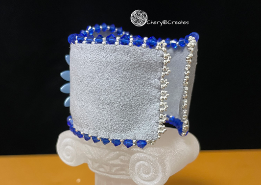 Blue Daisy Bracelet Cuff