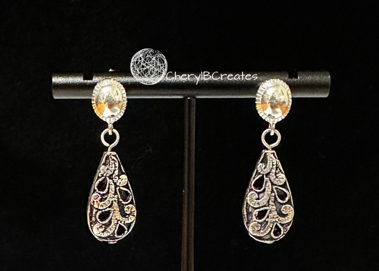 Long Sterling Silver Teardrop ER