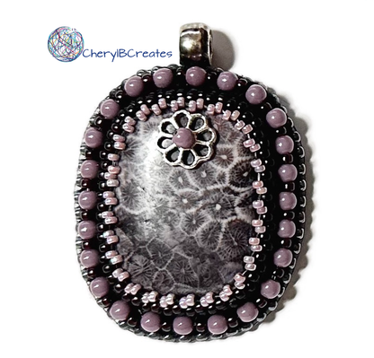 Purple Fossil Pendant Necklace