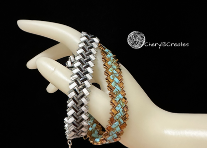 4 Wide Half Tila Herringbone Bracelet