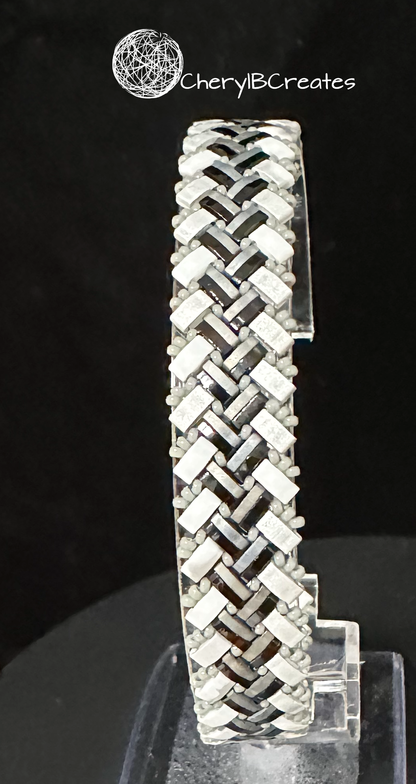 4 Wide Half Tila Herringbone Bracelet