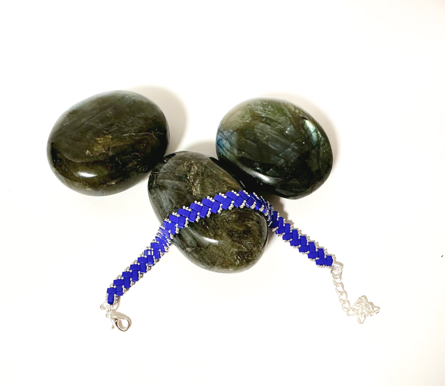 2 Wide Half Tila Herringbone Bracelet