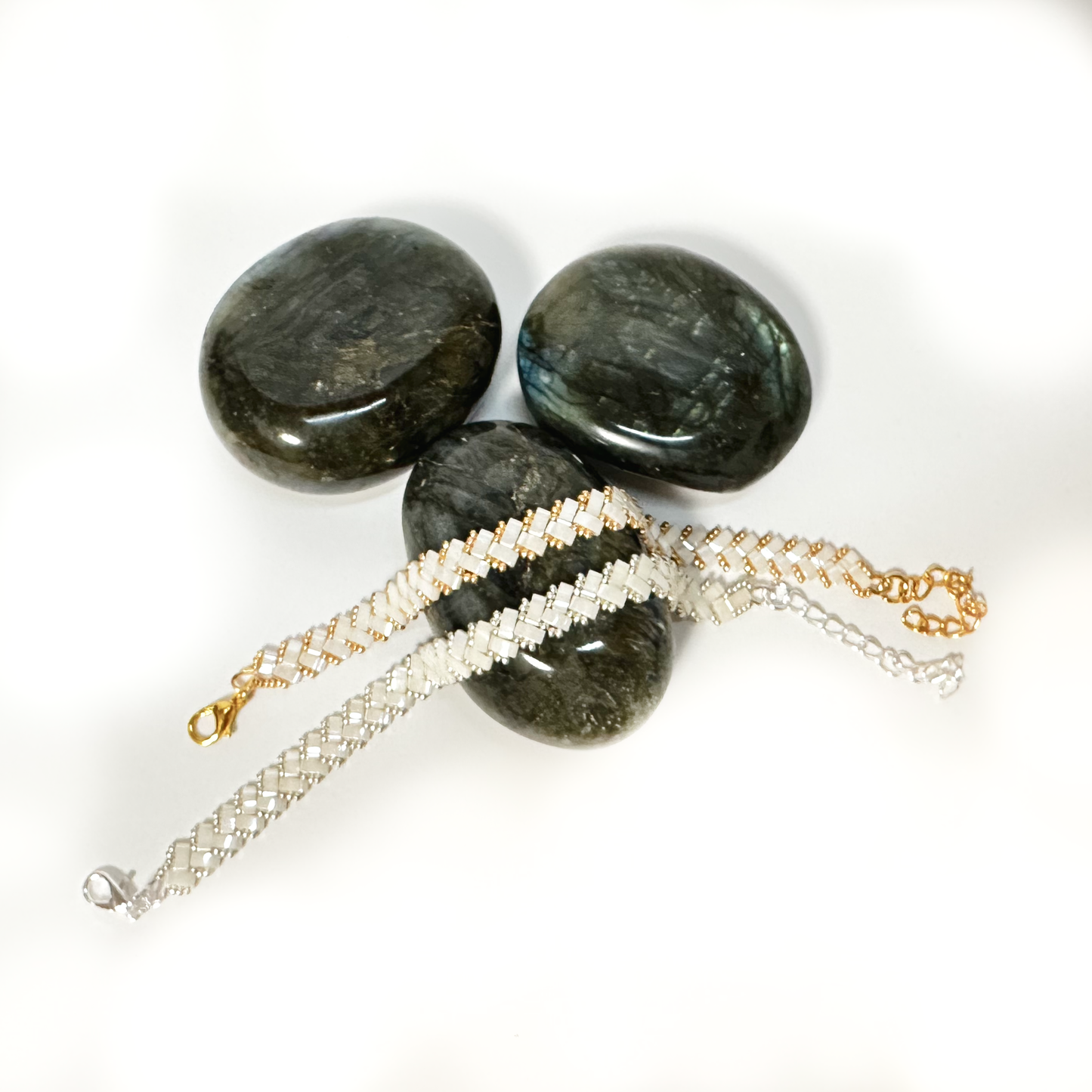 2 Wide Half Tila Herringbone Bracelet