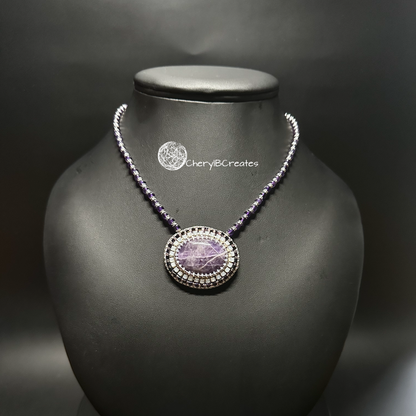 Chevron Amethyst Necklace