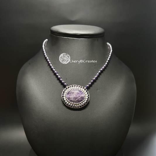 Chevron Amethyst Necklace