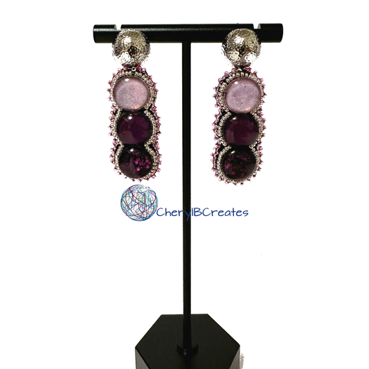 Triple Stained Glass Earrings