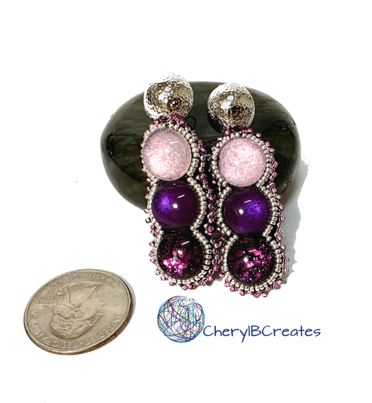 Triple Stained Glass Earrings