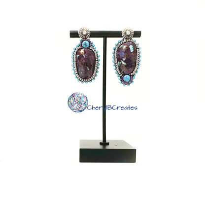 Purple Mohave Turquoise Earrings