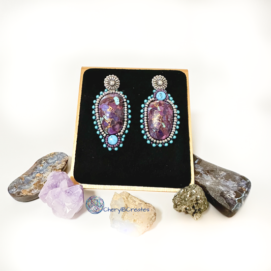 Purple Mohave Turquoise Earrings