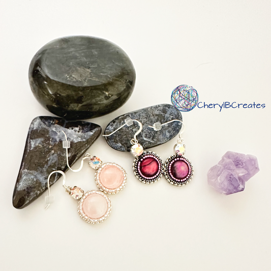 Gemstone Drop Earrings With Crystal