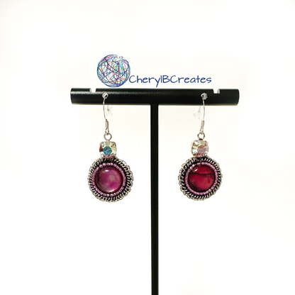 Gemstone Drop Earrings With Crystal