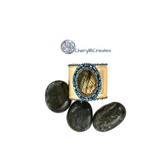 Golden Labradorite Cuff Bracelet