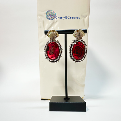 Hot Pink Abalone Earrings