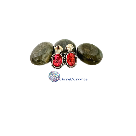 Hot Pink Abalone Earrings