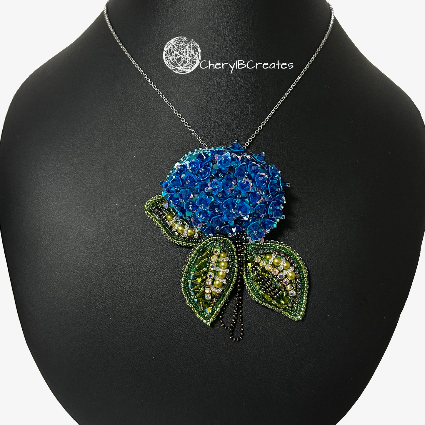 Hydrangea Necklace and Brooch