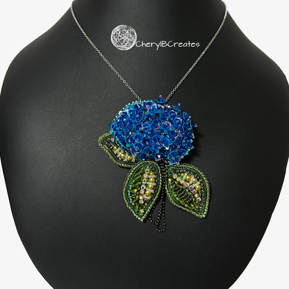 Hydrangea Necklace and Brooch