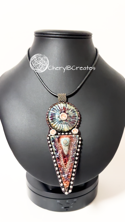 Raku Triangle Pendant Necklace