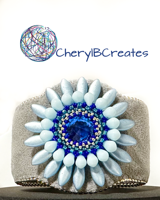 Blue Daisy Bracelet Cuff
