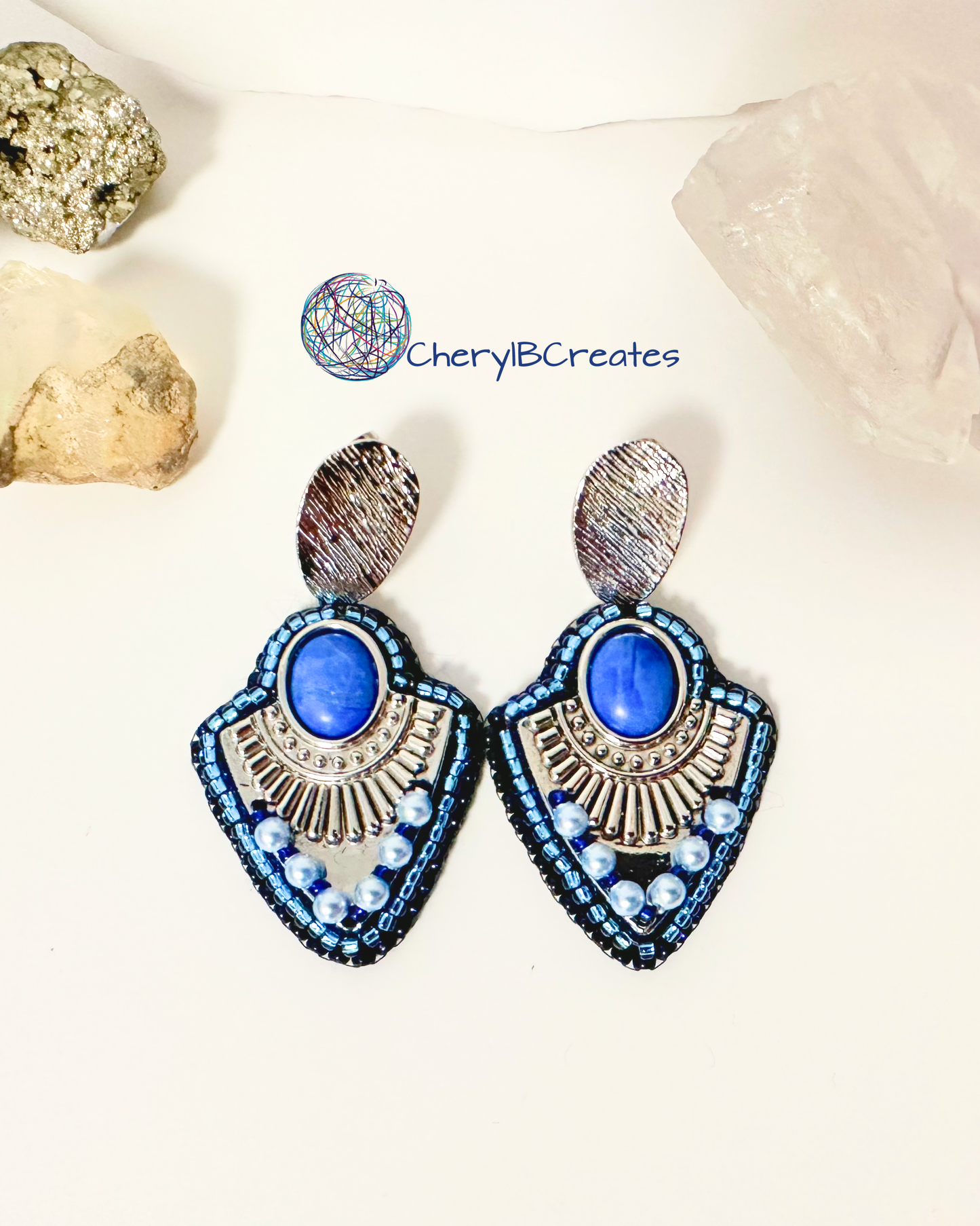 Howlite Shield Earrings