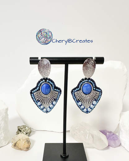 Howlite Shield Earrings