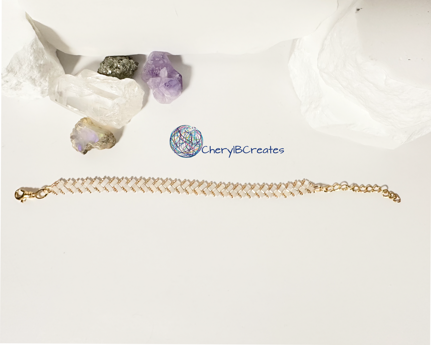 1 Wide Half Tila Herringbone Bracelet