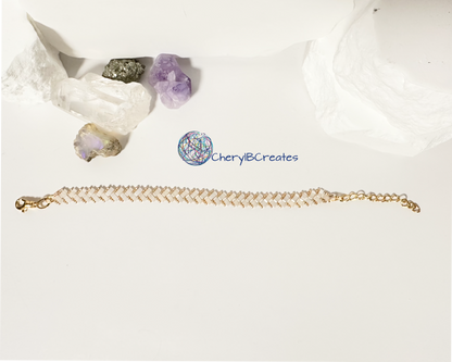 1 Wide Half Tila Herringbone Bracelet