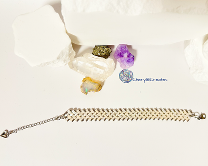 2 Wide Half Tila Herringbone Bracelet