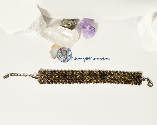 3 Wide Half Tila Herringbone Bracelet