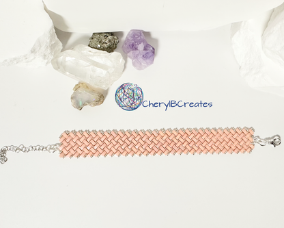 3 Wide Half Tila Herringbone Bracelet