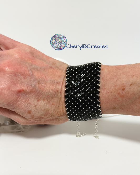6 Wide Half Tila Herringbone Bracelet