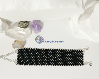 6 Wide Half Tila Herringbone Bracelet