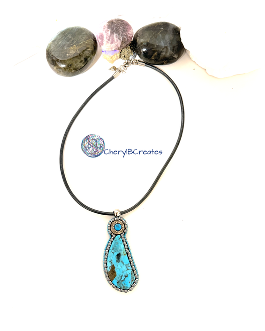 Kingman Turquoise Pendant Necklace
