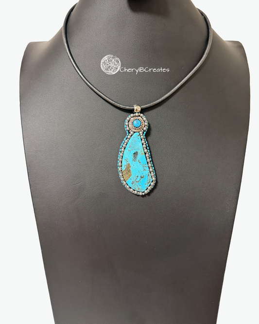 Kingman Turquoise Pendant Necklace