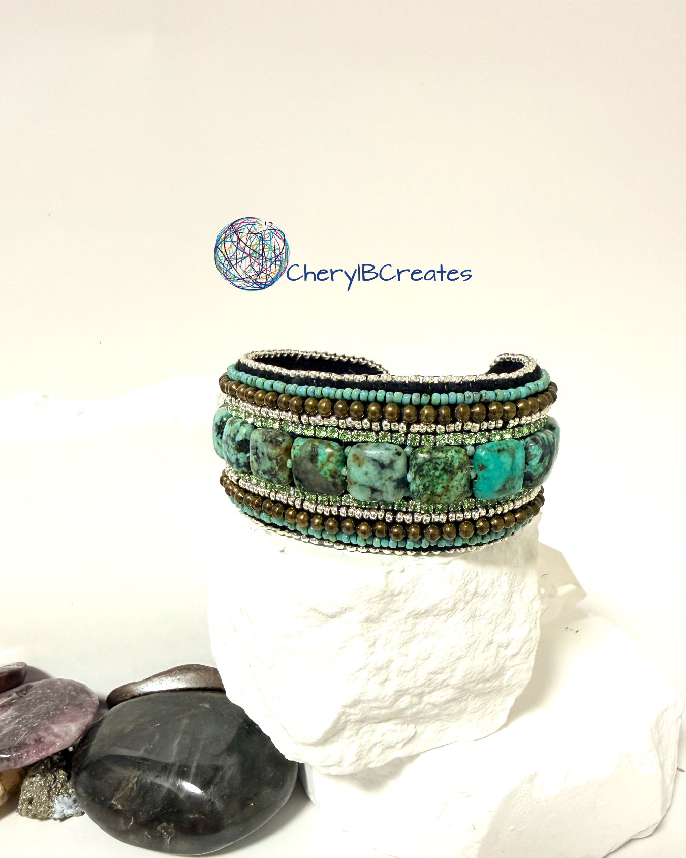 African Turquoise Cuff Bracelet