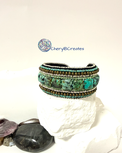 African Turquoise Cuff Bracelet